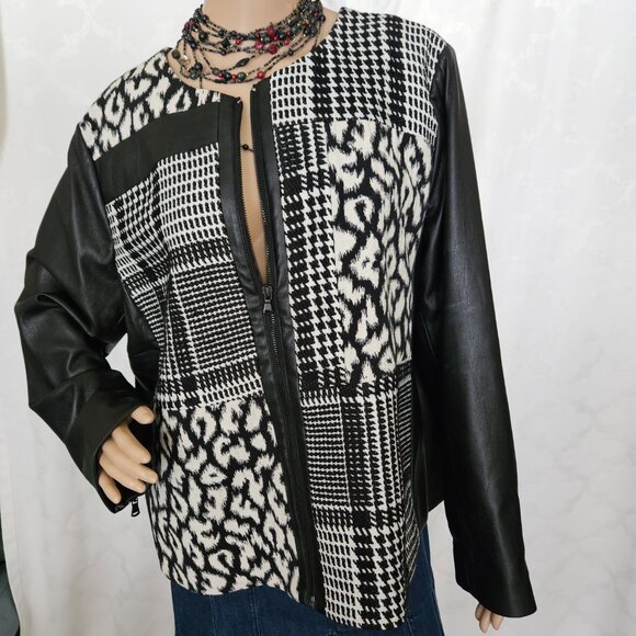 **Chico's Stylish Women's Mixed Media Patchwork Jacket** - Picture 5 of 11